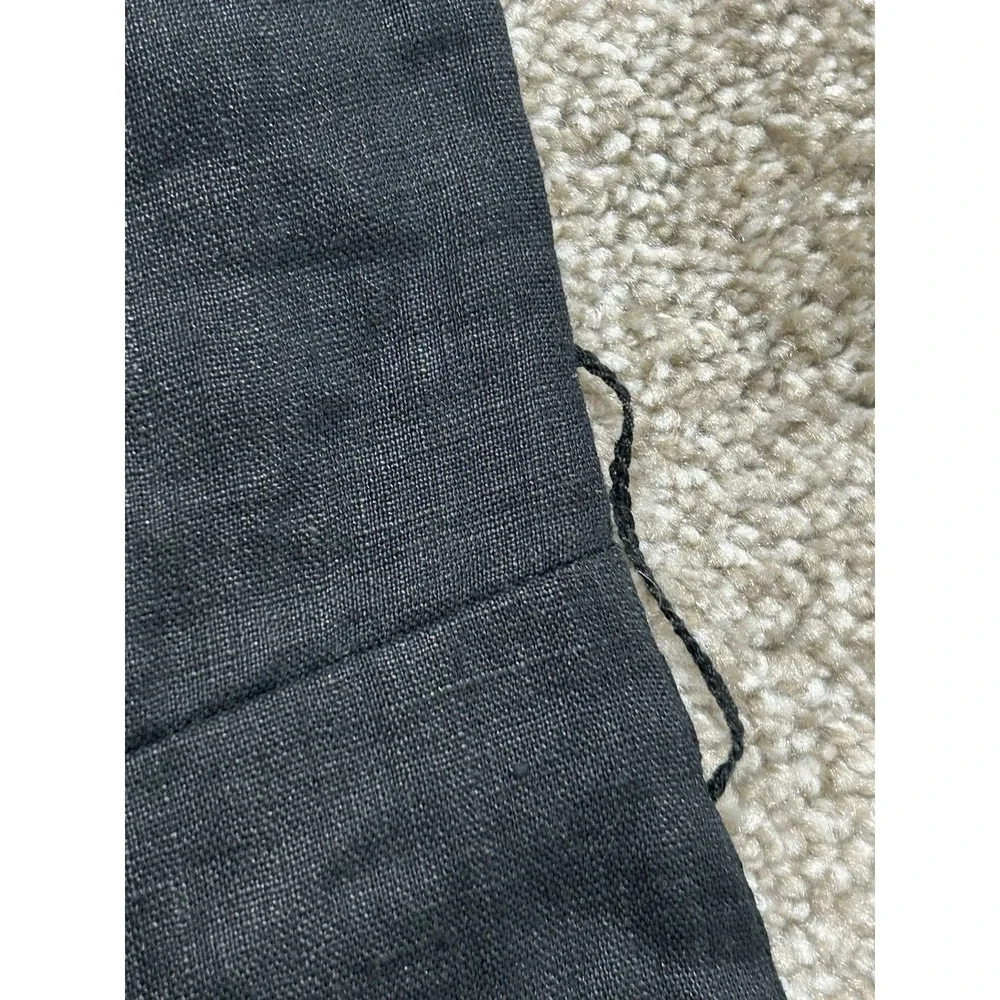 NEW Quince M 100% European Linen Square Neck Jumpsuit Black - Missing Belt
